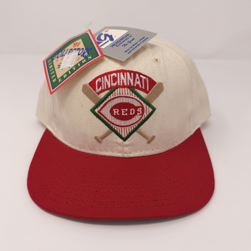 Vintage 1991 Cincinnati Reds‎ Snapback Hat The Game Cream Red NWT Limited - Picture 3 of 16